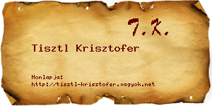 Tisztl Krisztofer névjegykártya
