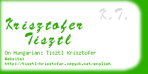 krisztofer tisztl business card